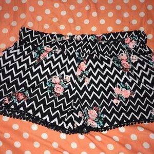 Floral Polyestor Shorts